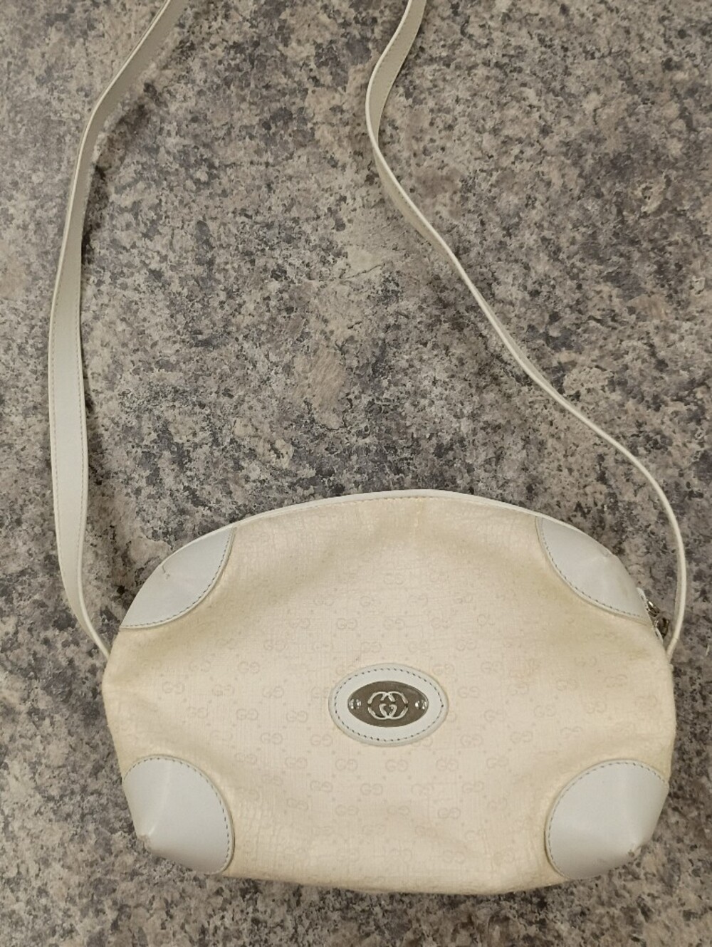 Gucci Cream Crossbody Shoulder Bag with Silver Hardware